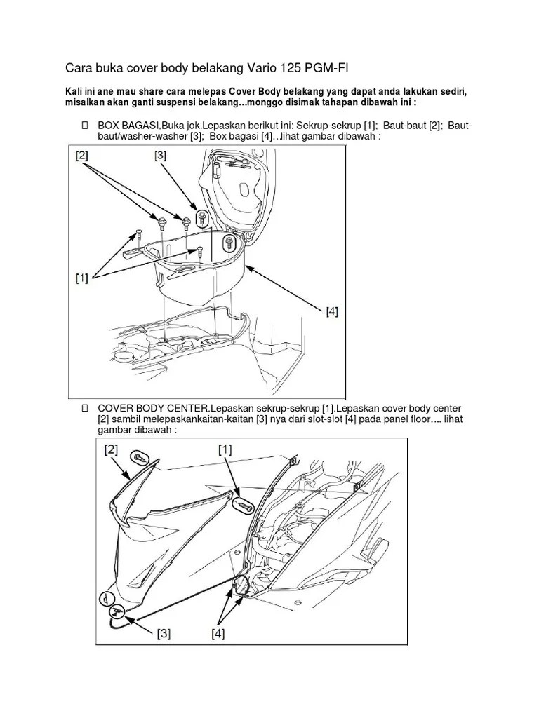 Cara Membuka Body Belakang Vario 150. Cara Buka Cover Body Belakang Vario 125