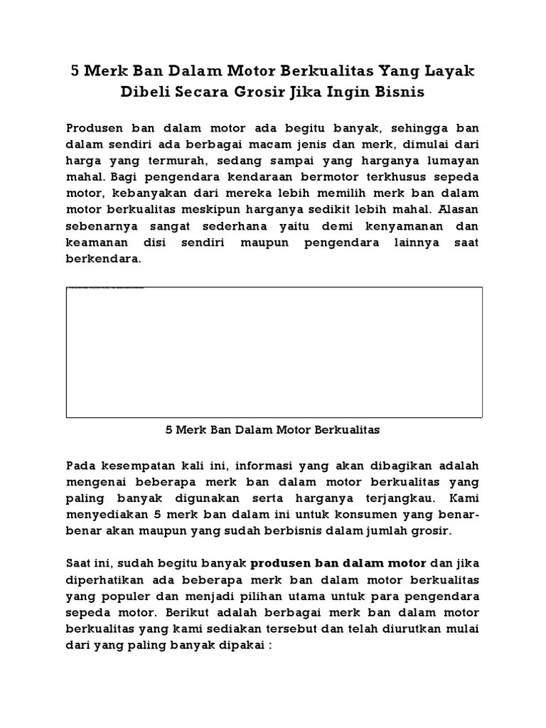 Merk Ban Dalam Motor Yang Bagus. 5 Merk Ban Dalam Motor Berkualitas Yang Layak Dibeli Secara