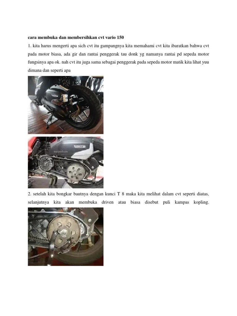 Kunci Cvt Vario. Langkah Membuka Dan Membersihkan CVT Vario