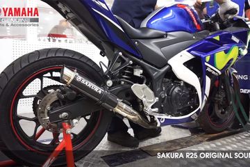 Knalpot Racing Resmi. Knalpot Racing Sakura Untuk Yamaha R25 Dijual Resmi di Dealer