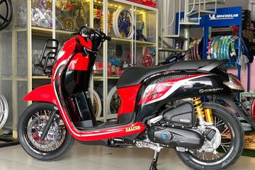 Modifikasi Scoopy 2021 Jari Jari. Honda Scoopy Berpelek Jari-jari, Ekspos Kaki-kaki dan Rem