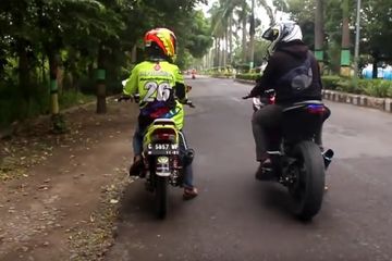 Drag Rx King Vs Ninja 250. Sangar, Yamaha F1ZR Diadu Sama Kawasaki Ninja 250, Dari Start