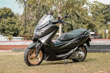 Skotlet Motor Nmax 2021. Yamaha NMAX Lama Bersisik Karbon Kevlar Siap Turun Customaxi