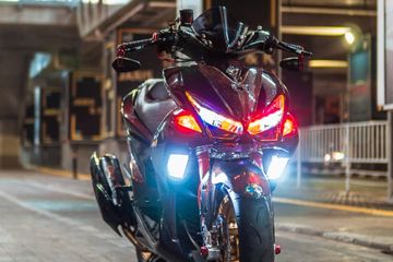 Modifikasi Lampu Aerox 155. Templok 4 Proyektor Sekaligus, Yamaha Aerox Sangar Modal Rp 4