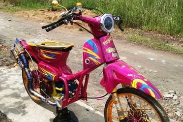 Modifikasi Mesin Honda C70. Honda C70 Bermesin Matic Made In Kalimantan, Tampilannya