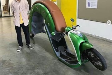 Modifikasi Motor Scopy. Gelii...Honda Scoopy Kayak Ulat Jengkal, Tapi Lucu Juga