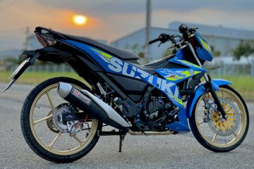 Satria F150 Modifikasi. Modifikasi Suzuki Satria F150, Mulai Part di Setangnya Aja Hedon