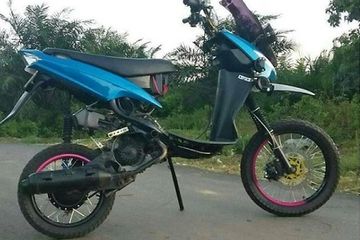 Bikin Mio Trail. Waaw....Yamaha Mio Disulap Jadi Trail, Naiknya Dibilang Pakai