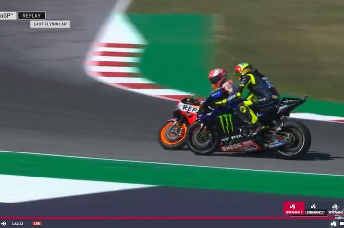 Kualifikasi Motogp Misano 2019. Gokil! Duel Rossi vs Marquez Kembali Panas di Kualifikasi MotoGP