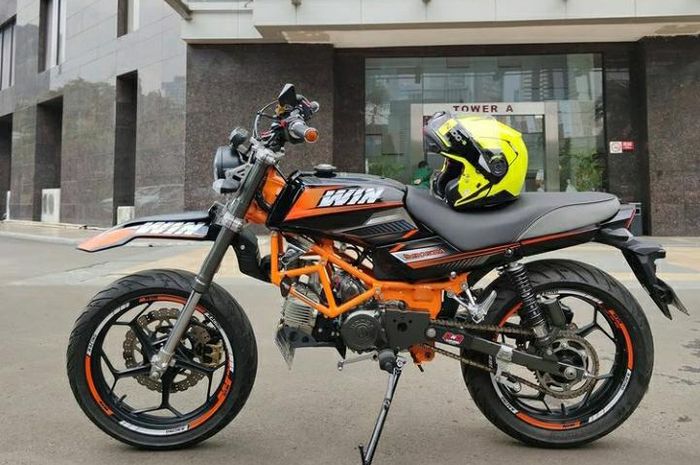 Motor Win 100 Modifikasi. Modifikasi Motor Honda Win Ubah Tampang Ala Supermoto KTM