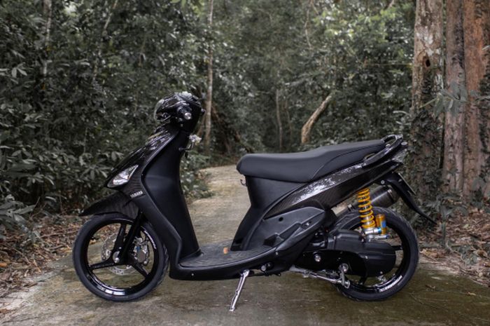 Motor Mio Modifikasi Standar. Modifikasi Yamaha Mio Lawas Pede Berbaju Penuh Karbon Plus