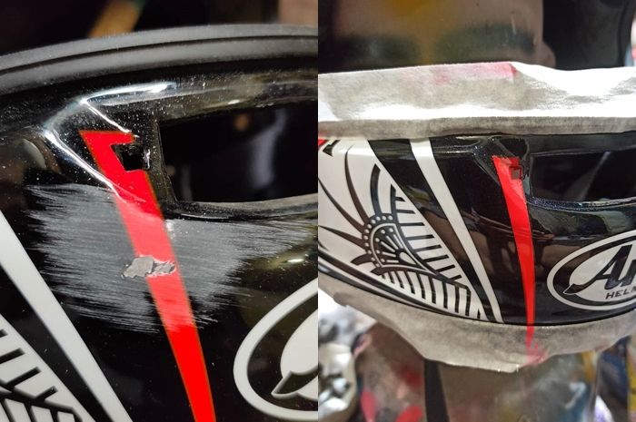 Cat Helm Terdekat. Helm Baret Dan Retak Bisa Diperbaiki, Ini Proses Dan Biayanya
