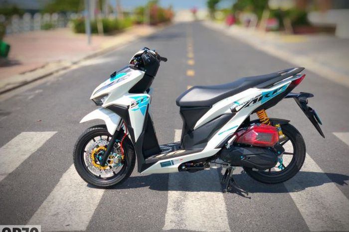Vario Biru Muda. Motor Modifikasi Honda Vario 150 Pede Pakai Cakram Ganda di