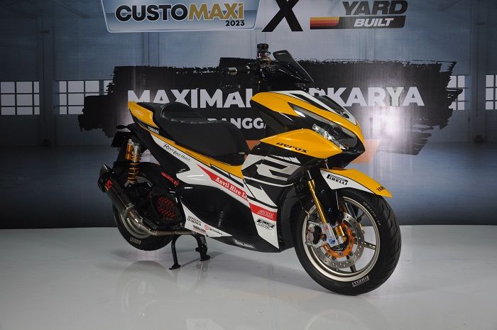 Aerox Kuning Hitam. Racing Style, Modifikasi Motor Yamaha Aerox dari Grafis Bodi