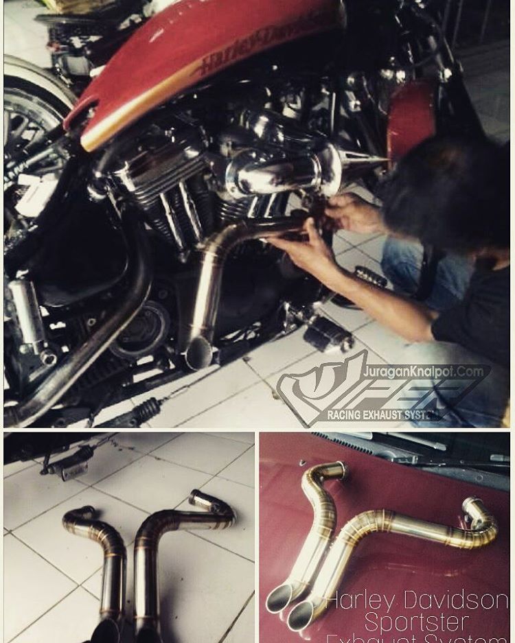 Knalpot Harley Davidson. Knalpot Drag Pipe Harley-Davidson Sportster