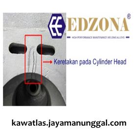 Cara Mengetahui Silinder Head Retak. Kawat Las Perbaikan Cylinder Head. Kawat Las EDZONA