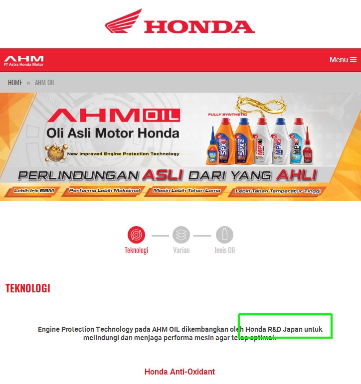 Jarak Tempuh Oli Spx 1. AHM Oil di klaim bisa 4 ribu km, bahkan 12 ribu km. Kenyataannya