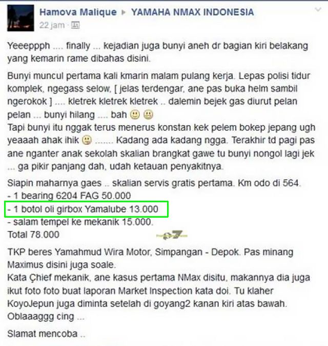 Oli Transmisi Nmax Yang Bagus. Lho, oli gardan NMAX kok bisa keruh? Ada hubungan dengan