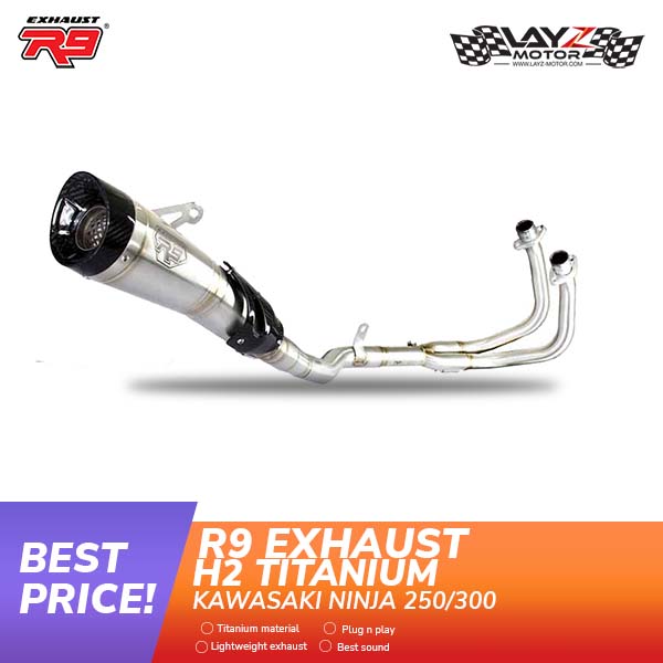 Knalpot R9 H2. Knalpot R9 H2 Kawasaki Ninja 250FI Full System Titanium