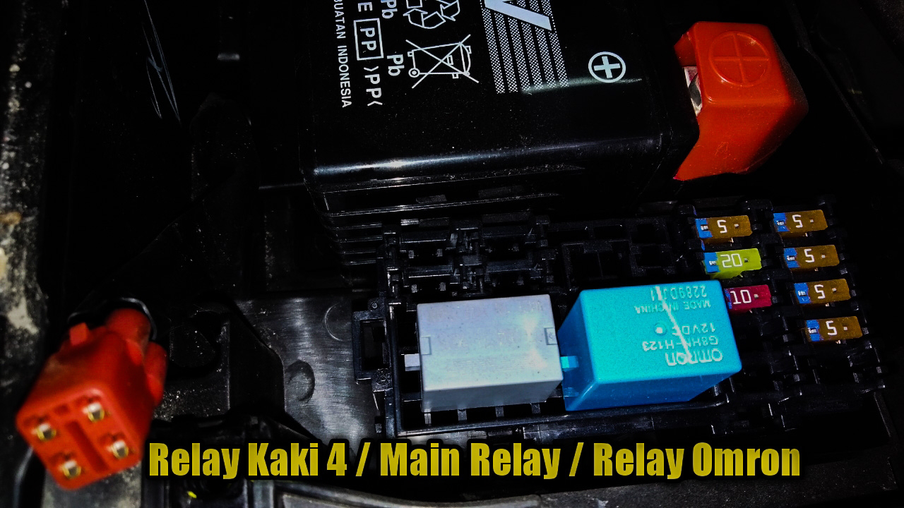 Jalur Soket Relay Kaki 4. Cara Pasang dan Mengecek Main Relay Kaki 4 Motor Injeksi Pakai