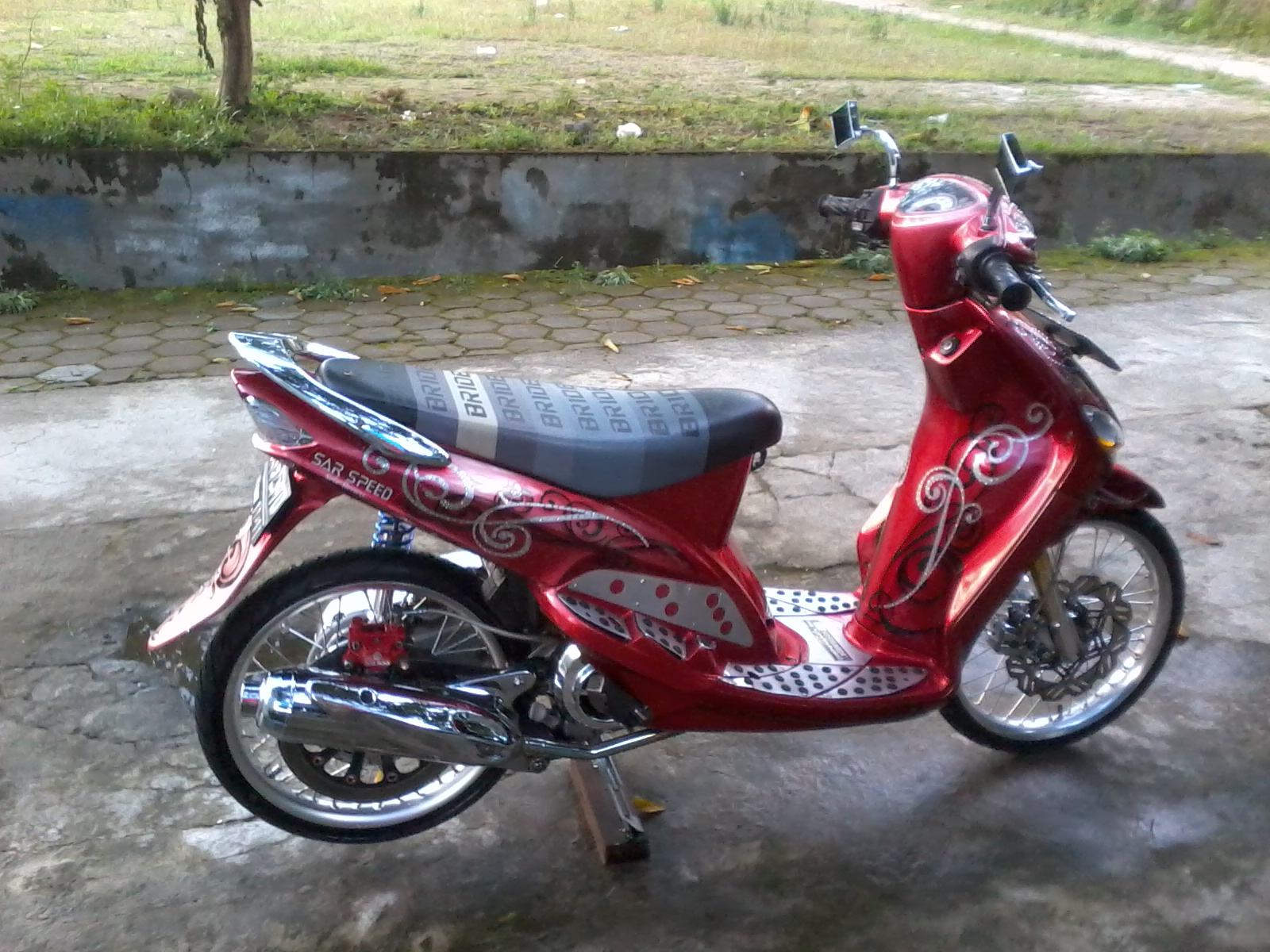 Modifikasi Motor Mio Sporty Warna Merah. 80 Modifikasi Motor Mio Merah Marun