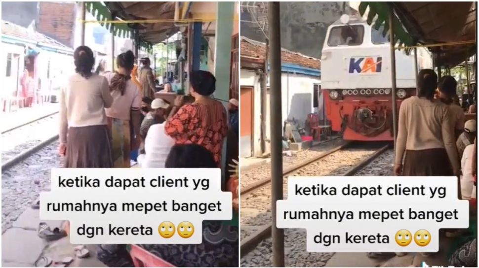 Foto Tenda Hajatan. Viral Tenda Hajatan Mepet Rel Kereta Api, Warganet Waswas