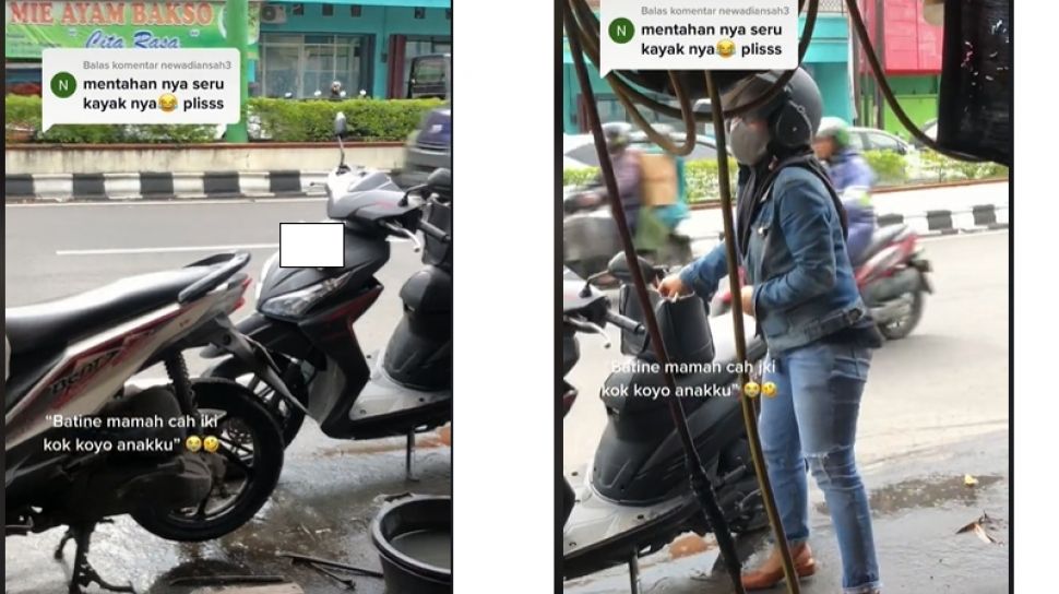 Gambar Tambal Ban Motor Beat. Momen Pemotor Honda BeAT Ketemu Emaknya Sendiri di Tukang