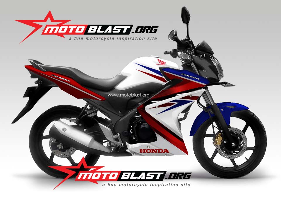 Modifikasi Cb150r 2014. Modif Striping CB150R 2014 RWB for Half Fairing!