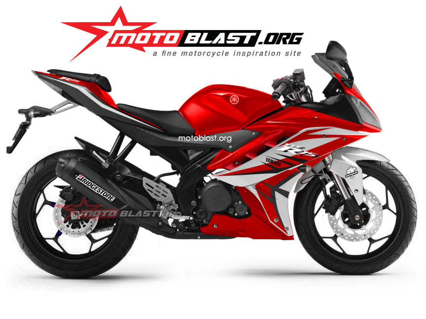 R15 Modif Simple. Modif Striping Yamaha R15 Black and Red