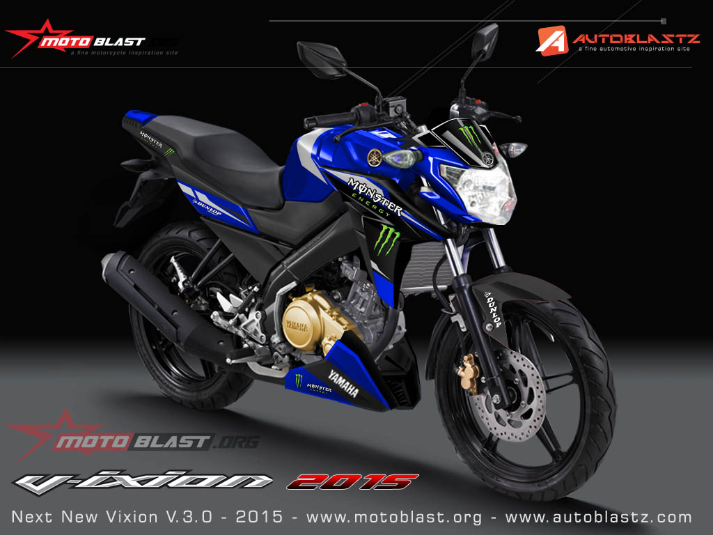 Vixion Biru Modif. Modif striping Yamaha Vixion Advance Monster Racing!BLUE and