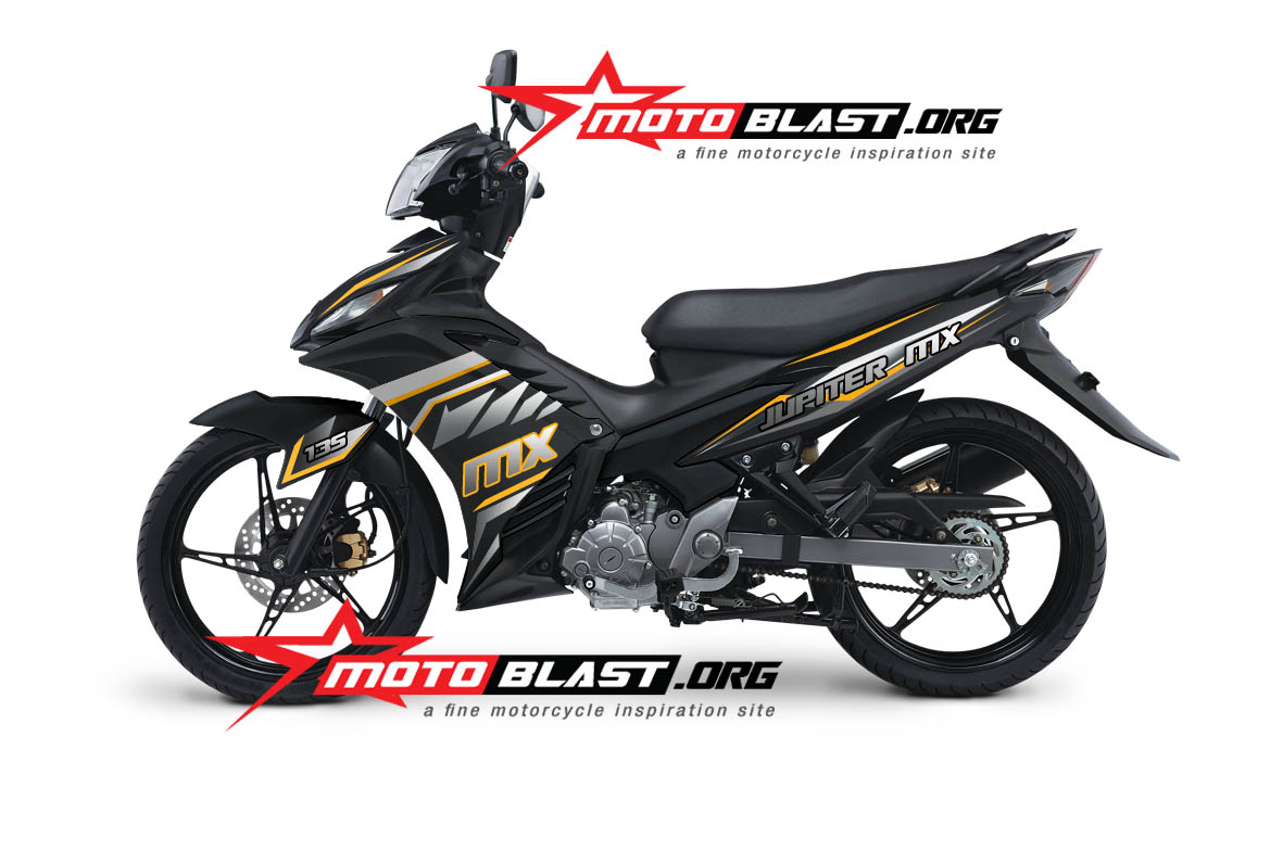 Modifikasi Jupiter Mx 135 Warna Putih. Modif Striping Yamaha New Jupiter MX Black Elegan!!