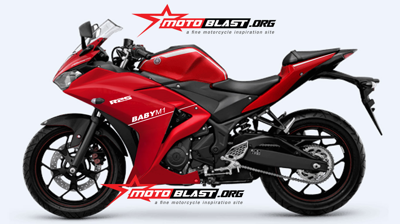 R25 Merah Modif. Modif Striping Yamaha R25 Merah Simple!!