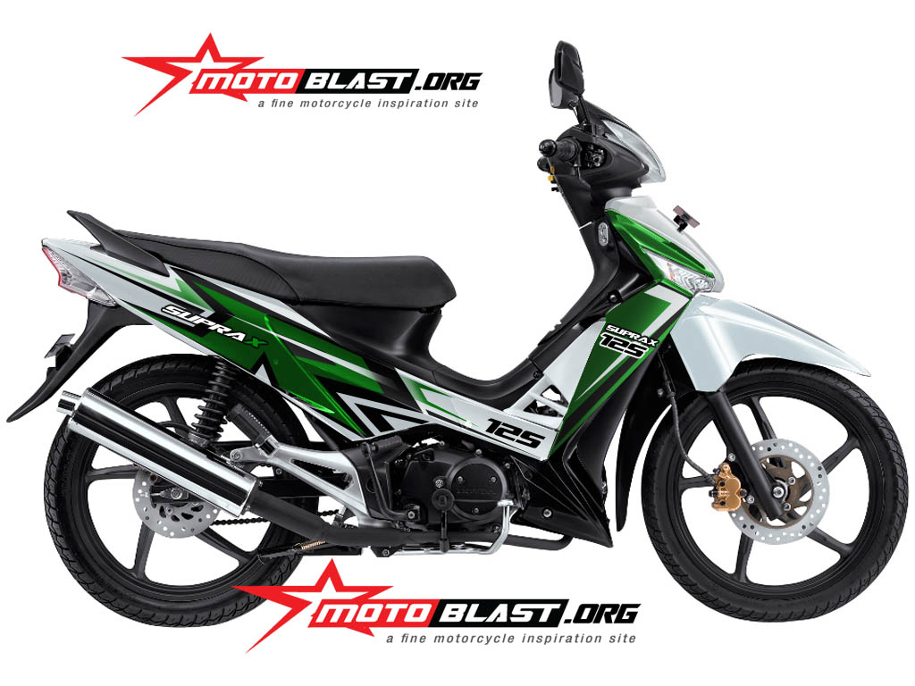 Supra X 125 Warna Putih. Modif Striping Honda Supra X 125