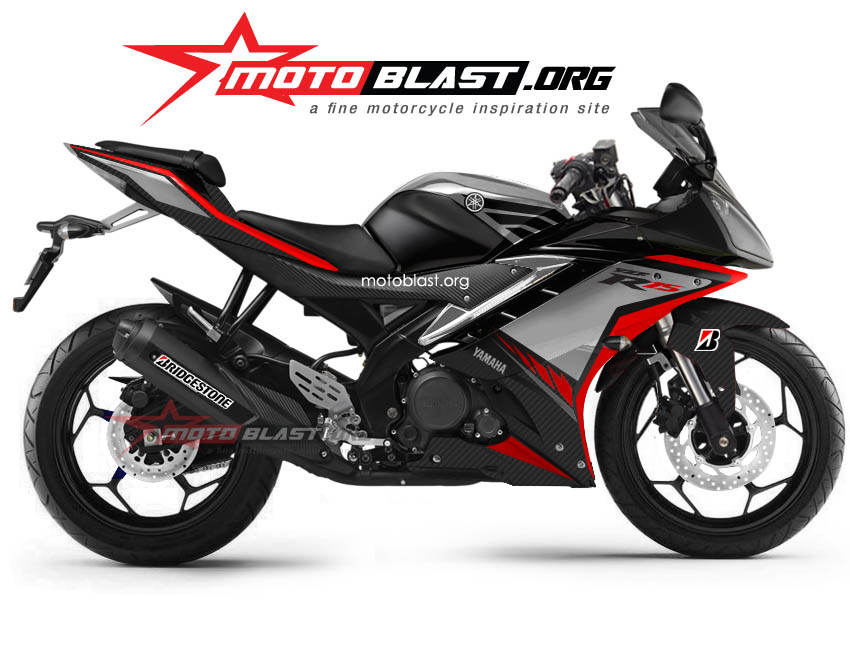 Yamaha R15 Modif. Modif Striping, kaki kaki, spakbor depan Yamaha R15 Black