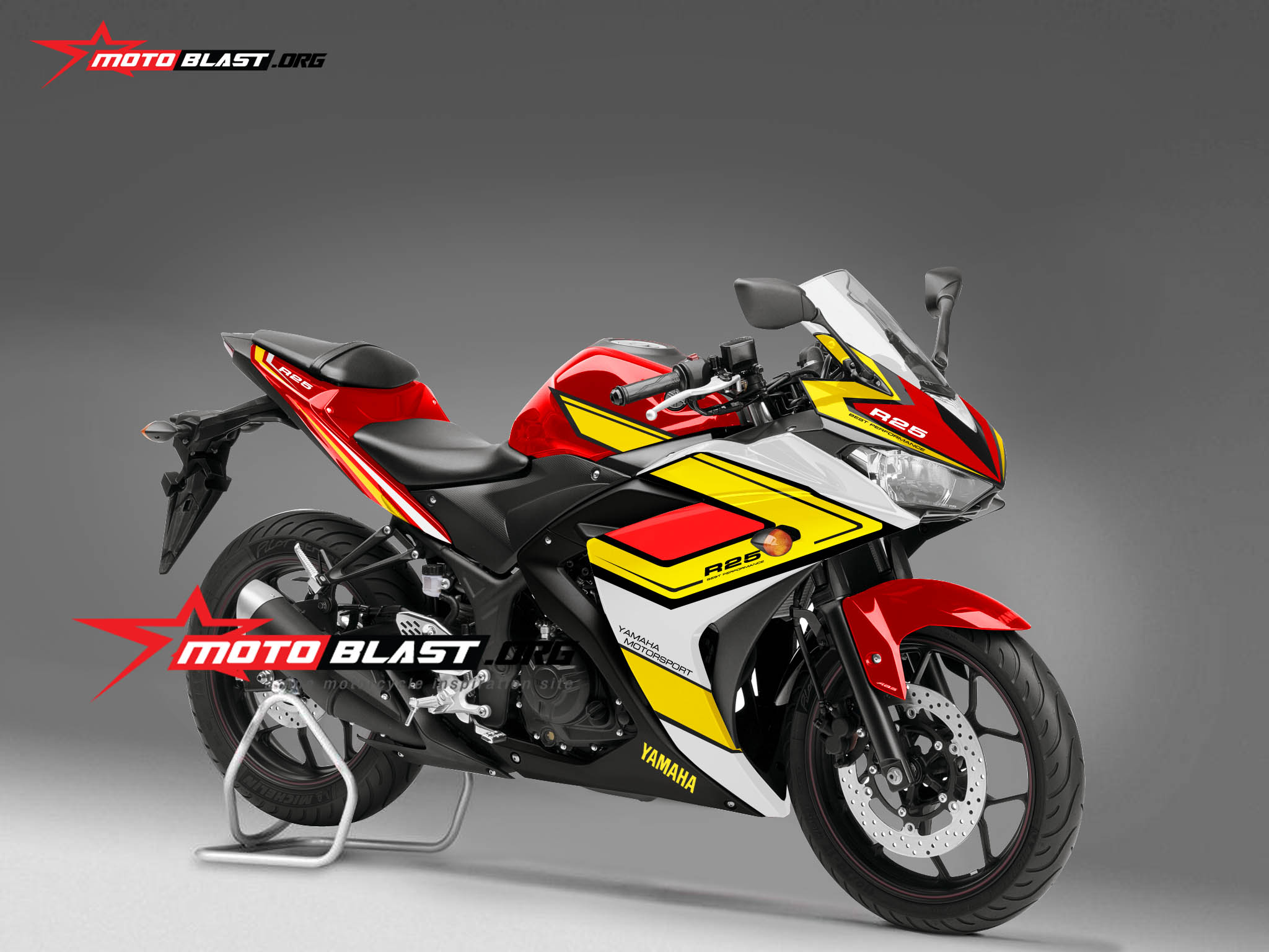 Modifikasi R25 Merah. Modifikasi Yamaha R25 RED Yellow ELEGAN