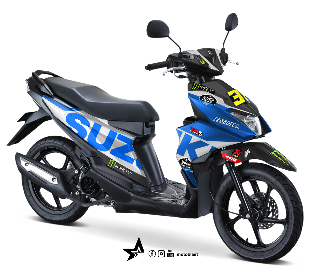 Suzuki Nex 2 Modif. Modif striping Suzuki Nex II dan Cross livery Ecstar motogp 2022