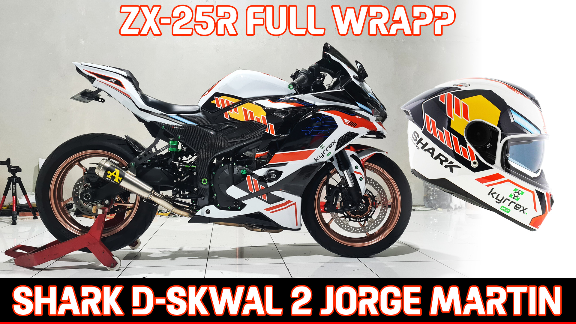 Helm Motor Ninja. Video hasil Full wrapp stiker Ninja ZX25R tema Helm Shark D