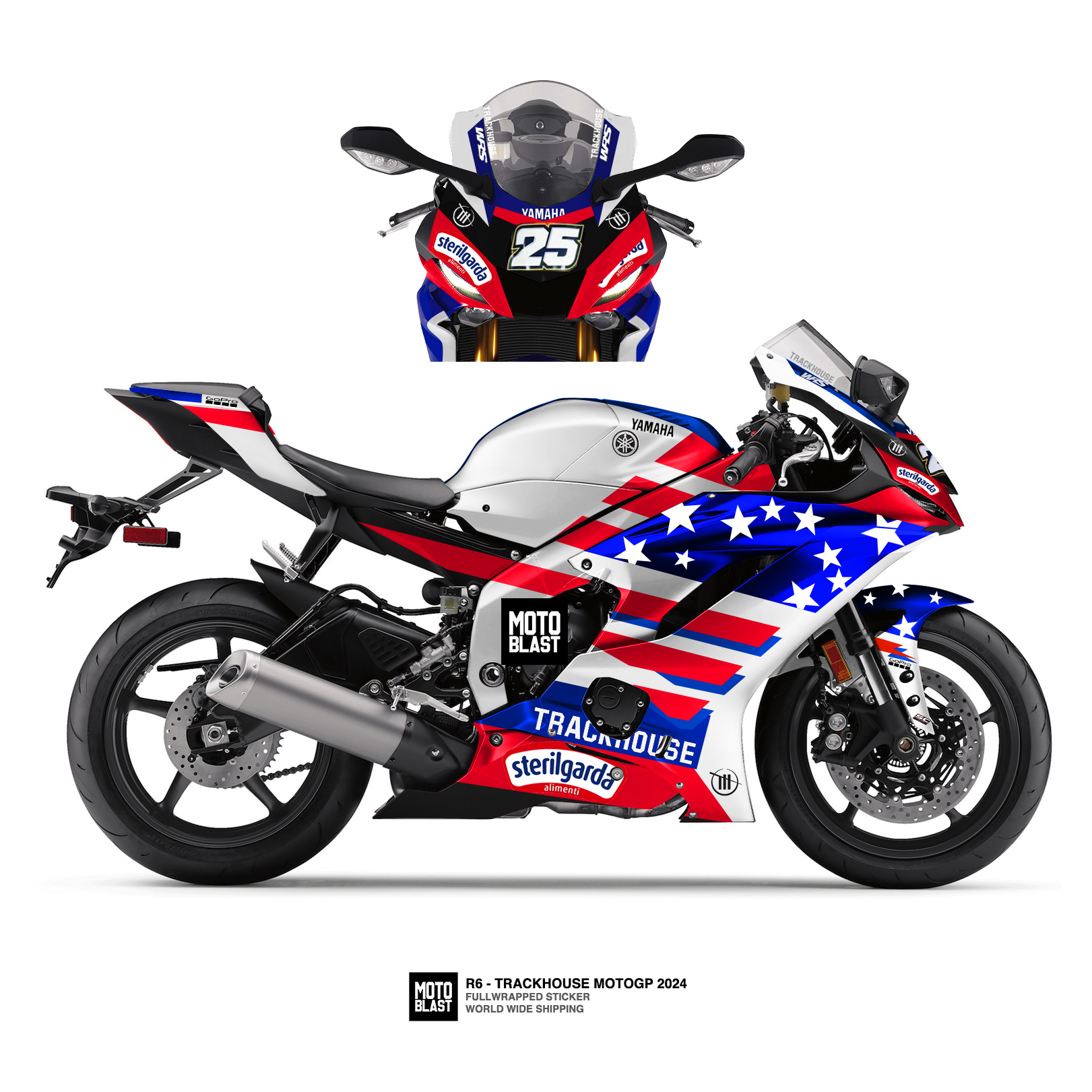 Yamaha R6 Modifikasi. Modifikasi striping Yamaha R6 livery Trackhouse Racing Team