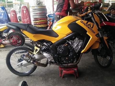 Cb650f Modif. Modifikasi Sesat dan Mematikan, CB650F Pakai Ban Cacing