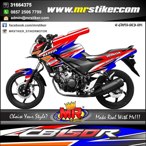 Cb150r Warna Biru. Stiker CB 150 R Warna Biru Merah Orange Silver Archives