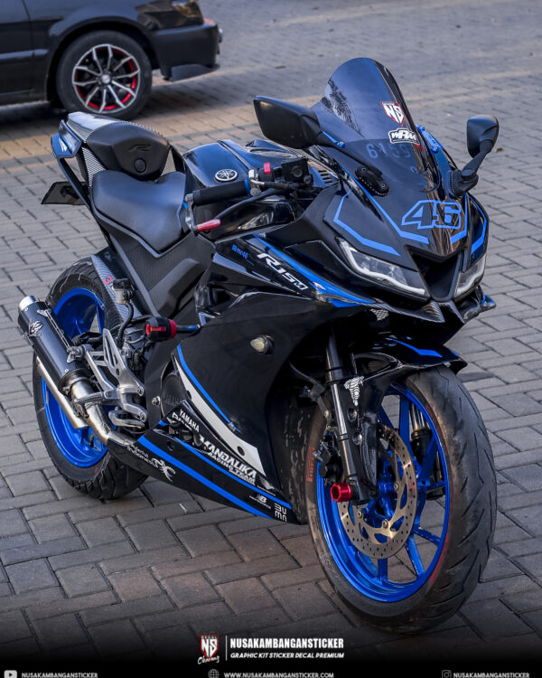 Modif R15 V3 Biru. Cutting R15 V3 Hitam Grafis Biru Modifikasi Sticker Full Body