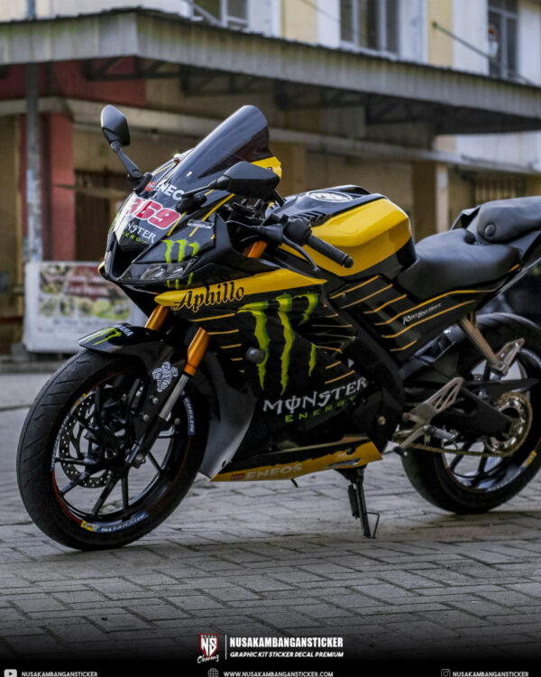 R15 V3 Kuning Modifikasi. Desain Stiker Motor Yamaha R15 V3 Kuning Modifikasi Sticker Full