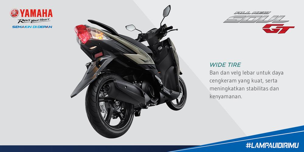 Ukuran Ban Belakang Yamaha Soul Gt. Tuh Kan Ban Belakang Yamaha All new Soul GT sudah Lebar sama