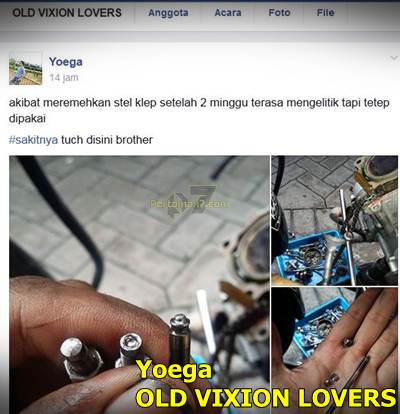 Setting Klep Vixion. Klep Yamaha Vixion ini patah setelah dipakai 234.000 km karena