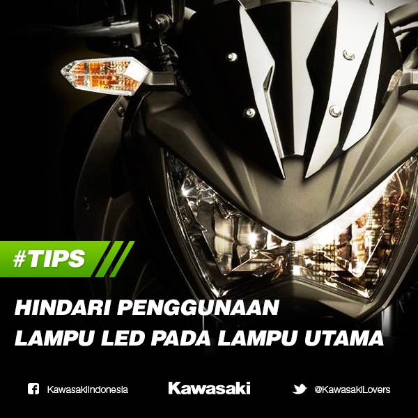 Ninja R Pakai Lampu Led. Kawasaki Himbau Bikers Hindari LED sebagai Lampu Utama