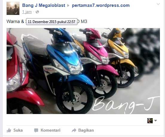 Mio M3 Biru Putih. Ini Dia Warna Dan Sriping Baru Yamaha Mio M3 2016, Ada Birunya