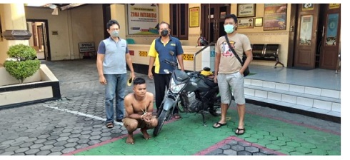 Motor Dinas Polisi. Pencurian Motor Dinas Polisi Terbongkar : Pelaku Copot Stiker