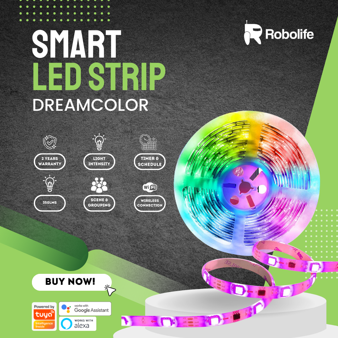 Lampu Yang Bisa Diatur Kecerahannya. Robolife Smart LED Dream Color Strip