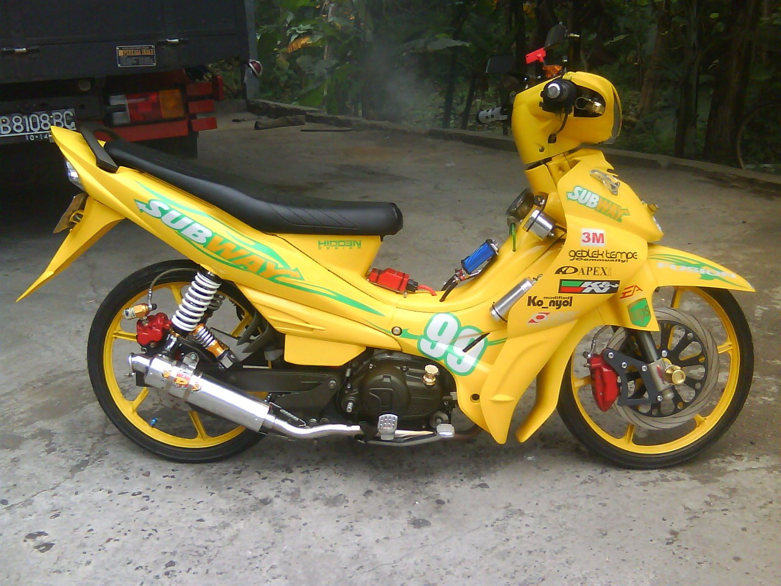 Modifikasi Motor Fino Warna Kuning. 95 Modifikasi Motor Warna Kuning Terbaru