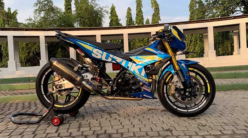 Jupiter Mx Modifikasi Racing Look. Suzuki Satria Racing Look Ala MotoGP, Rombak Total Tampang